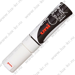 Маркер меловой UNI "Chalk", 8 мм, БЕЛЫЙ, влагостираемый, для гладких поверхностей, PWE-8K WHITE Маркер меловой UNI "Chalk", 8 мм, БЕЛЫЙ, влагостираемый, для гладких поверхностей, PWE-8K WHITE