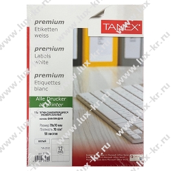 Этикетка самоклеящаяся 70х70 мм, 12 этикеток, белая, 70 г/м2, 50 листов, TANEX, сырье Финляндия, 114550, TW-2312 Этикетка самоклеящаяся 70х70 мм, 12 этикеток, белая, 70 г/м2, 50 листов, TANEX, сырье Финляндия, 114550, TW-2312