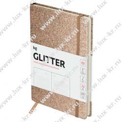 Ежедневник недатированный, А6, 136л., твердый переплет, диз. картон, BG "Glitter. Bronze", бронзовый, на резинке, карман DuA6_61230