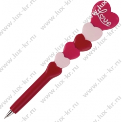 Ручка фигурная "СЕРДЕЧКИ", СИНЯЯ, 4 дизайна ассорти, линия письма 0,5 мм, BRAUBERG, 142758 Ручка фигурная "СЕРДЕЧКИ", СИНЯЯ, 4 дизайна ассорти, линия письма 0,5 мм, BRAUBERG, 142758