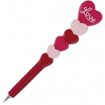 Ручка фигурная "СЕРДЕЧКИ", СИНЯЯ, 4 дизайна ассорти, линия письма 0,5 мм,  BRAUBERG, 142758