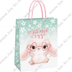 Пакет подарочный 11*14*6,5см MESHU "Cute rabbit", матовая ламинация Пакет подарочный 11*14*6,5см MESHU "Cute rabbit", матовая ламинация