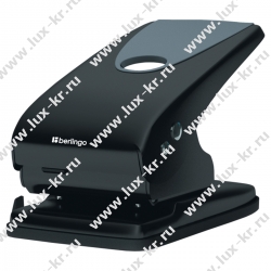 Дырокол Berlingo "Office Soft" 65л., металлический, черный, с линейкой, DDm_65168