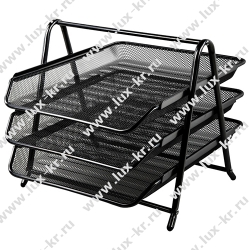 BRAUBERG "Germanium" Лоток горизонтальный металлический для бумаг, 3 секции, А4 (267х355х295 мм), черный, 231952 BRAUBERG "Germanium" Лоток горизонтальный металлический для бумаг, 3 секции, А4 (267х355х295 мм), черный, 231952