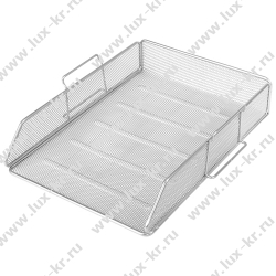 BRAUBERG "Germanium" Лоток горизонтальный металлический для бумаг, А4 (260х337х77 мм), серебристый, 231955