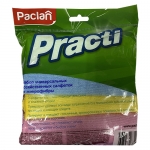 Салфетки PACLAN микрофибра (4 шт/уп, 30х30см), цветные Салфетки PACLAN микрофибра (4 шт/уп, 30х30см), цветные