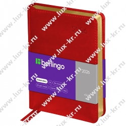 Ежедневник датированный 2026г., А6, 184л., кожзам, Berlingo "xGold", зол. срез, красный DD6_81606 Ежедневник датированный 2026г., А6, 184л., кожзам, Berlingo "xGold", зол. срез, красный DD6_81606
