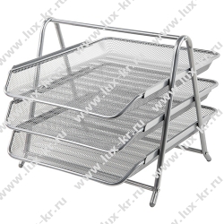 BRAUBERG "Germanium" Лоток горизонтальный металлический для бумаг, 3 секции, А4 (267х355х295 мм), серебристый, 231953 BRAUBERG "Germanium" Лоток горизонтальный металлический для бумаг, 3 секции, А4 (267х355х295 мм), серебристый, 231953