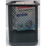 BRAUBERG "Germanium", Стакан металлический, квадратное основание, 98х80х80 мм, черный, 231938