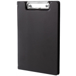 Папка-планшет МАЛЫЙ ФОРМАТ (180х255 мм) А5, BRAUBERG, с прижимом и крышкой, картон/ПВХ, черная, 227980