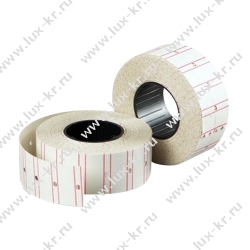 Этикет лента 22х12 (1000шт/в рулоне), белая прямоугольная с красными полосками Этикет лента 22х12 (1000шт/в рулоне), белая прямоугольная с красными полосками