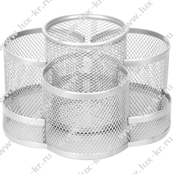 BRAUBERG "Germanium" Подставка-органайзер вращающаяся, 7 секций, 110х165х175 мм, серебро, металл, 237981 BRAUBERG "Germanium" Подставка-органайзер вращающаяся, 7 секций, 110х165х175 мм, серебро, металл, 237981