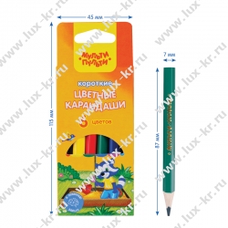 Карандаши цветные Мульти-Пульти "Енот на лугу", 06цв., утолщ., трехгран., укорочен., заточен., картон