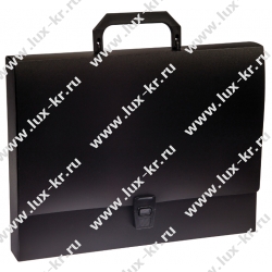 Папка-портфель 1 отделение СТАММ А4, 600мкм, на замке, пластик, черный ММ-30700 Папка-портфель 1 отделение СТАММ А4, 600мкм, на замке, пластик, черный ММ-30700