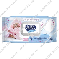 АУРА влажные салфетки Ultra Comfort Алоэ 100шт с крышкой АУРА влажные салфетки Ultra Comfort Алоэ 100шт с крышкой