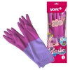 Перчатки резиновые хозяйственные York "Рози", многоразовые, с удлиненной манжетой, хлопчатобумажное напыление, ароматизированные, разм. L 92680 Перчатки резиновые хозяйственные York "Рози", многоразовые, с удлиненной манжетой, хлопчатобумажное напыление, ароматизированные, разм. L 92680