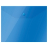 Папка-конверт на кнопке СТАММ А5 (190*240мм), 150мкм, пластик, прозрачная, синяя ММ-31906