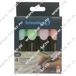 Набор текстовыделителей Schneider "Job" 04цв., пастельные цвета ассорти, 1-5мм Набор текстовыделителей Schneider "Job" 04цв., пастельные цвета ассорти, 1-5мм