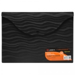 Lamark 404 папка-конверт на кнопке, А4 Волна/черная