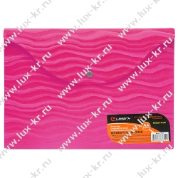 Lamark 404 папка-конверт на кнопке, А4 Волна/розовая Lamark 404 папка-конверт на кнопке, А4 Волна/розовая