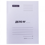 Скоросшиватель OfficeSpace "Дело", картон немелованный, 300г/м2, белый, пробитый Скоросшиватель OfficeSpace "Дело", картон немелованный, 300г/м2, белый, пробитый