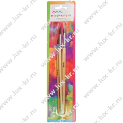 Набор кистей ArtSpace, 3шт., пони, круглые, № 2, 3, 5, блистер Набор кистей ArtSpace, 3шт., пони, круглые, № 2, 3, 5, блистер