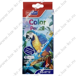 Набор карандашей SKYGLORY 12 цветов пластиковые Набор карандашей SKYGLORY 12 цветов пластиковые