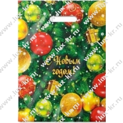 Пакет Новый Год 31х40 60мкм, прорубная ручка