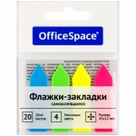 Флажки-закладки OfficeSpace, 45*12мм, стрелки, 20л*4 неоновых цвета, пластиковые РМ_54057 Флажки-закладки OfficeSpace, 45*12мм, стрелки, 20л*4 неоновых цвета, пластиковые РМ_54057