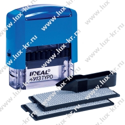 IDEAL штамп самонаборный 5-строчный черный цвет корпуса, поле 58*22мм, печать синяя IDEAL штамп самонаборный 5-строчный черный цвет корпуса, поле 58*22мм, печать синяя