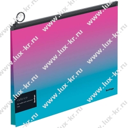 Папка-конверт на молнии с расширением Berlingo "Radiance", 180мкм, розовый/голубой градиент ZBx_A4002 Папка-конверт на молнии с расширением Berlingo "Radiance", 180мкм, розовый/голубой градиент ZBx_A4002