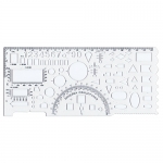 Линейка офицерская СТАММ ТТ03, пластиковая, гибкая, бесцветная, печатная шкала