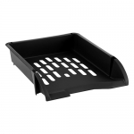 Лоток для бумаг горизонтальный СТАММ "Лидер" ЛТГ-30465, черный