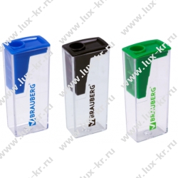 Точилка пластиковая Berlingo "NeonBox" 1 отверстие, контейнер, ассорти ВВр_15008