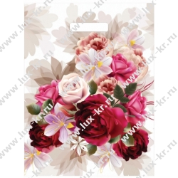 Пакет с вырубной ручкой ПВД, 40х31 см, "Пионы", 60 мкм, н00117595 Пакет с вырубной ручкой ПВД, 40х31 см, "Пионы", 60 мкм, н00117595