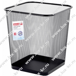 Корзина для бумаг квадратная 17 литров, BRAUBERG "Germanium", металл, черная, 237975