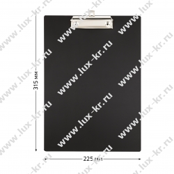 Планшет с зажимом СТАММ А4, 1000 мкм, пластик, черный ММ-32248