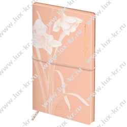 Еженедельник недатированный, 100*170мм, 64л., мягкий переплет, кожзам, Greenwich Line "Floret. Peach fuzz", с резинкой Wu_60059