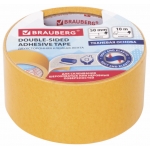 Клейкая двухсторонняя лента 50 мм х 10 м, ТКАНЕВАЯ ОСНОВА, BRAUBERG, 606427 Клейкая двухсторонняя лента 50 мм х 10 м, ТКАНЕВАЯ ОСНОВА, BRAUBERG, 606427