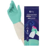 Перчатки БиКолор резиновые латексные L Перчатки БиКолор резиновые латексные L