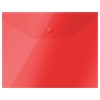 Папка-конверт на кнопке СТАММ А5 (190*240мм), 150мкм, пластик, прозрачная, красная ММ-31905
