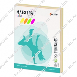 Набор цветн. бумаги 80г, А4, 200л, 5 цв., M/C, MIX4 Neon, в пачках