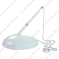 Ручка шариковая настольн. BEIFA KP1009 в держателе с  цепочкой, белая