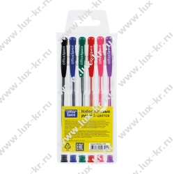 Набор ручек гелев., 6 цветов