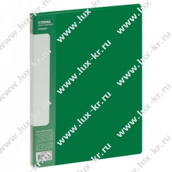 Папка с 20 вкладышами СТАММ "Стандарт" А4, 14мм, 600мкм, пластик, зеленая ММ-30610 Папка с 20 вкладышами СТАММ "Стандарт" А4, 14мм, 600мкм, пластик, зеленая ММ-30610