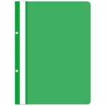 Папка скорос-тель с перфорацией на корешке, ПВХ, зеленая
