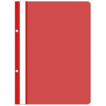 Папка скорос-тель с перфорацией на корешке, ПВХ, красная