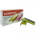 Скобы для степлера №24/6 ERICH KRAUSE EK7145, цветные