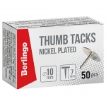 Berlingo RN5010n Кнопки канцелярские/гвоздики, никелированные 10мм, 50шт. Berlingo RN5010n Кнопки канцелярские/гвоздики, никелированные 10мм, 50шт.
