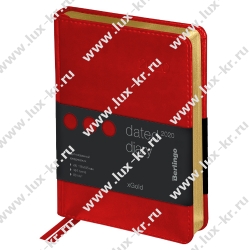 Ежедневник недатир. Berlingo xGold UD0_81606 Формат А6, 160л, золотистый срез, красный